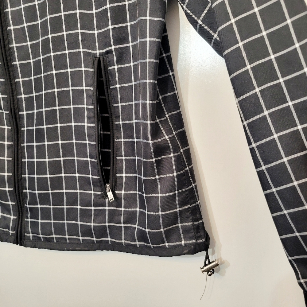 LAUREN Ralph Lauren Active Black and White Plaid Lightweight Jacket Size M - Picture 4 of 9